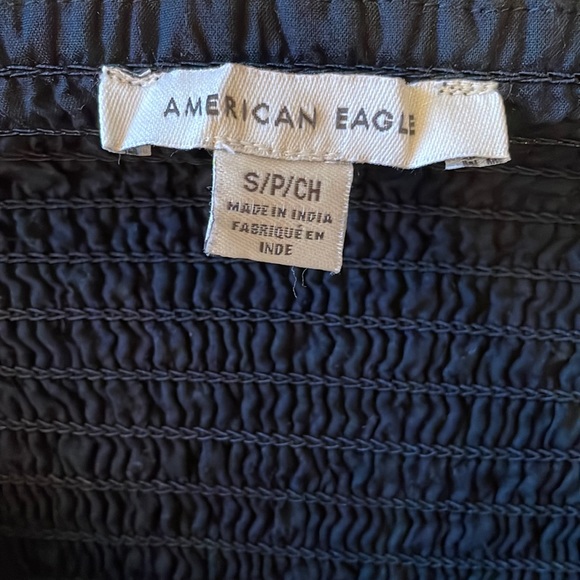 American Eagle Tiered Lace Black Floral Mini Dress S - Picture 2 of 9